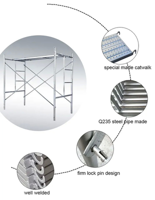 Pre Galvanized Steel Tubular Frame Scaffold Main Frame Scaffolding Q235