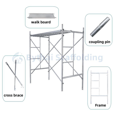 Pre-galvanized Scaffold Walk Thru Frame Components For High Rise Construction