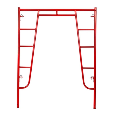 Red Q355 Steel Powder Coated Walk Through Frame Scaffolding for Heavy-Duty Construction