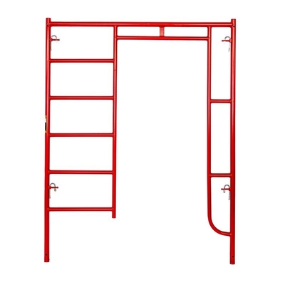Red Q355 Steel Powder Coated Walk Through Frame Scaffolding for Heavy-Duty Construction