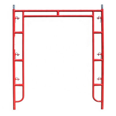 Red Q355 Steel Powder Coated Walk Through Frame Scaffolding for Heavy-Duty Construction