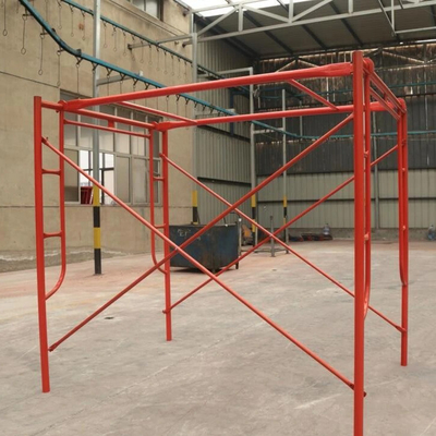Red Q355 Steel Powder Coated Walk Through Frame Scaffolding for Heavy-Duty Construction