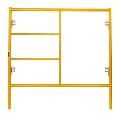 Yellow Powder Coated Q235 Steel Step Frame Scaffolding for Commercial Construction