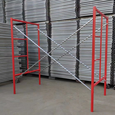 High Stability Mason Frame Scaffolding Powder Coated Surface Red Pre-Galvanized Steel