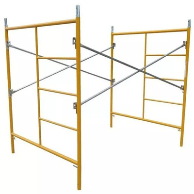 5ft x 5ft Frame Scaffolding Mason S-Style Double Yellow Powder Coated Q355 Steel Sturdy and Safe for Construction