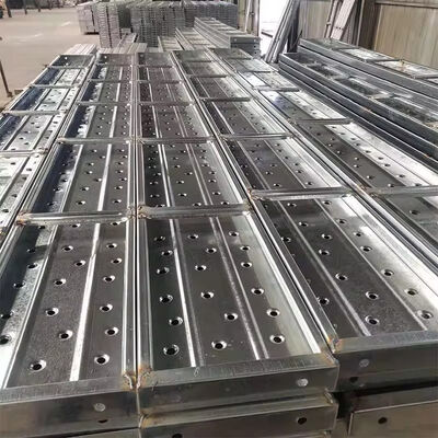 Pre-galvanized steel plank with galvanized surface treatment offering corrosion protection and support in construction tasks